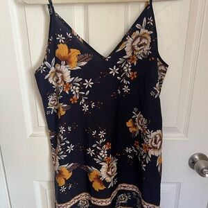 Floral V-Neck Dress with Spaghetti Straps